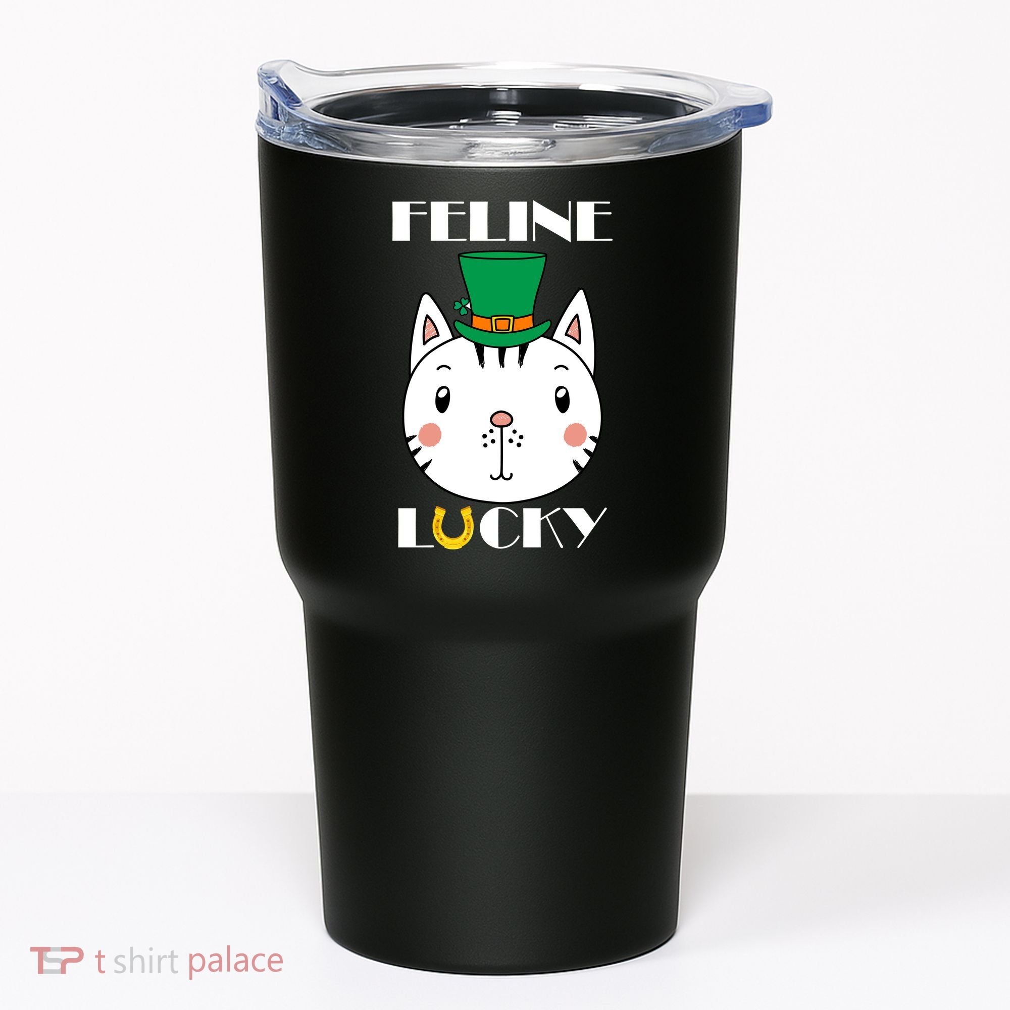 Feline Lucky Cat St Patricks Day Tumbler
