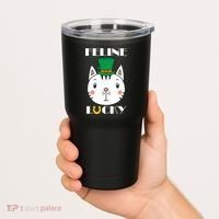 Feline Lucky Cat St Patricks Day Tumbler thumb 2