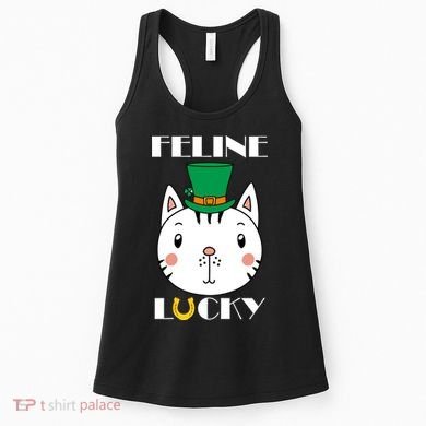 Feline Lucky Cat St Patricks Day Women's Tank Top