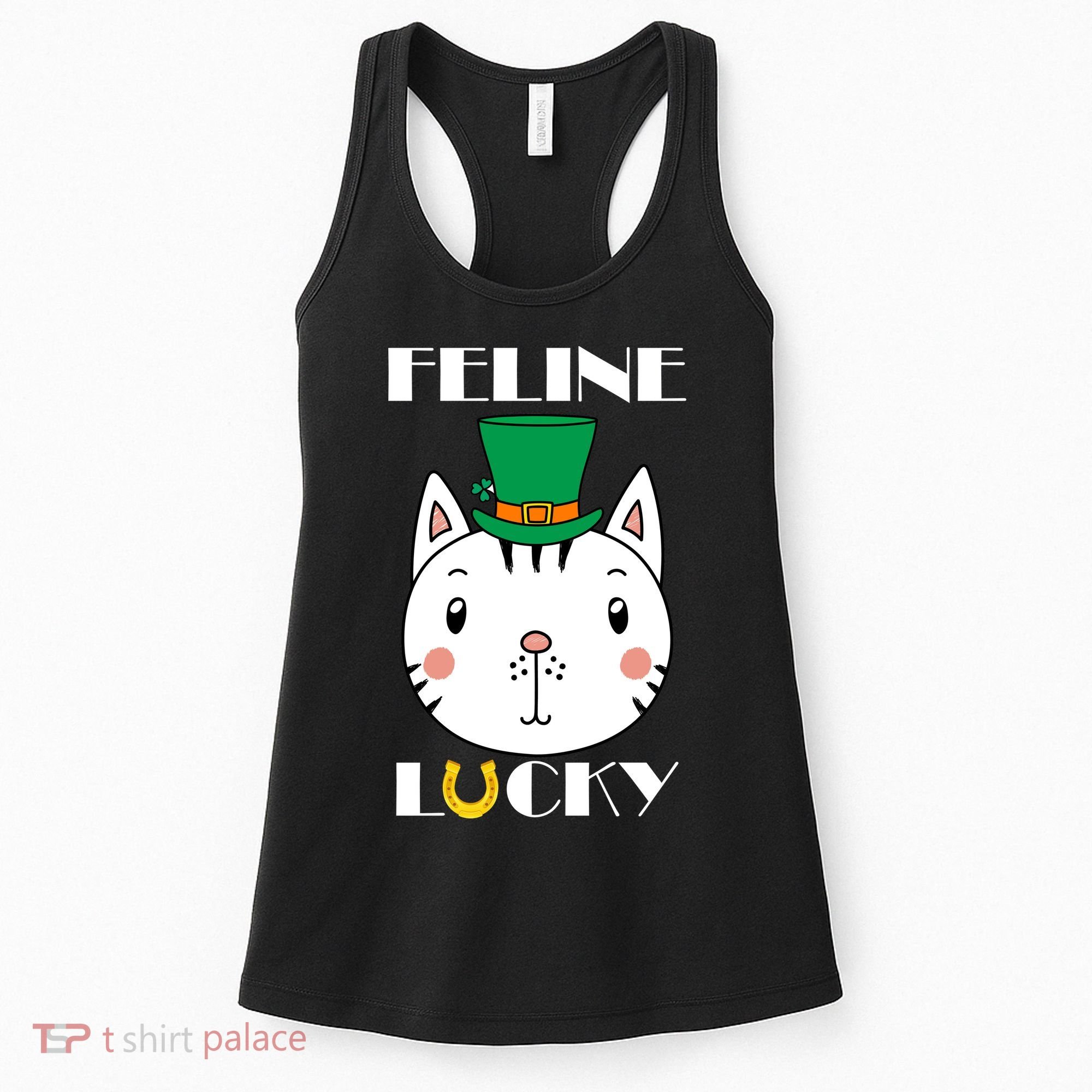 Feline Lucky Cat St Patricks Day Women's Tank Top