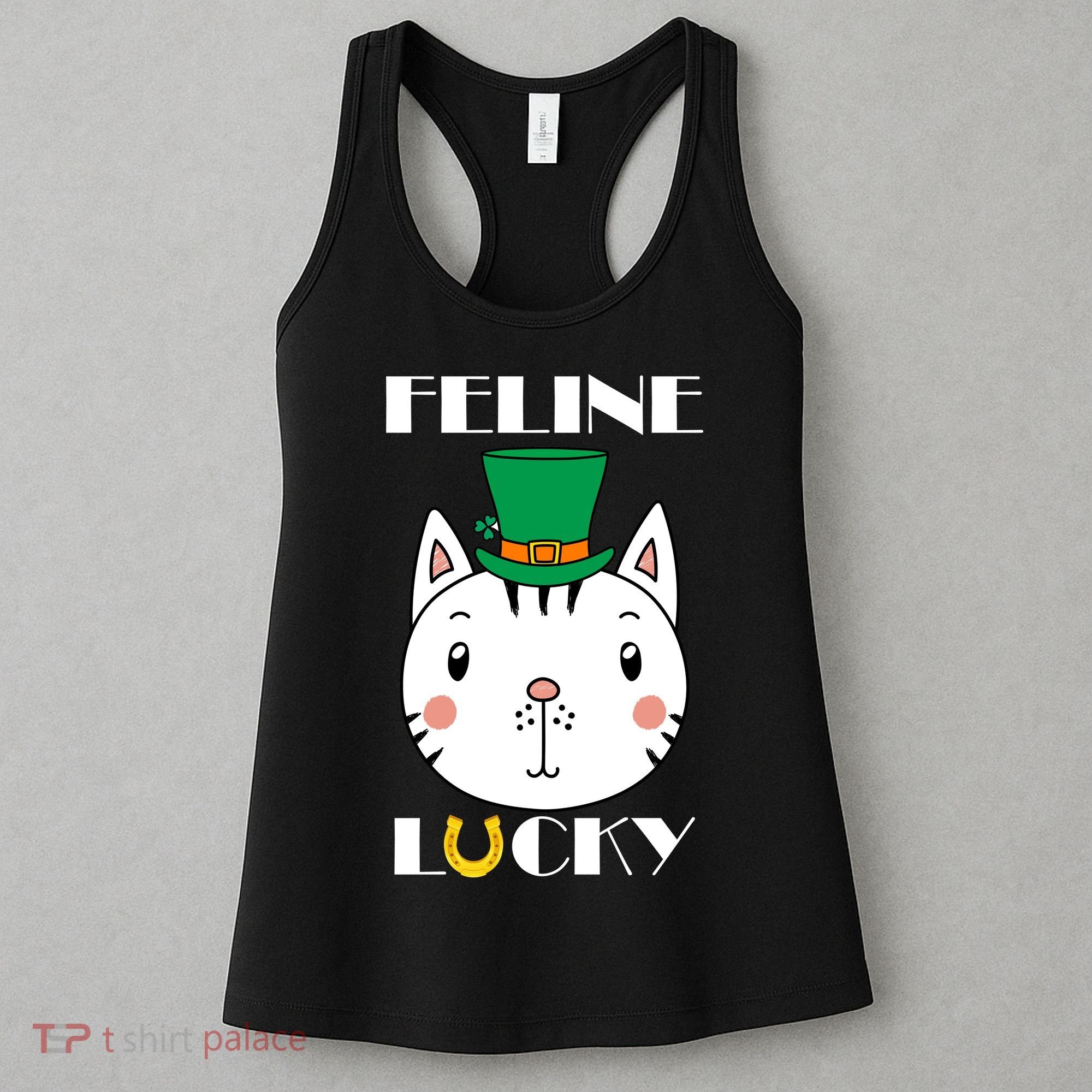 Feline Lucky Cat St Patricks Day Women's Tank Top