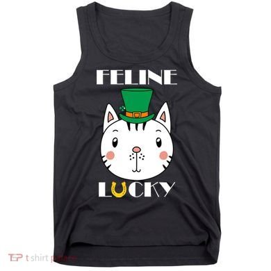 Feline Lucky Cat St Patricks Day Tank Top