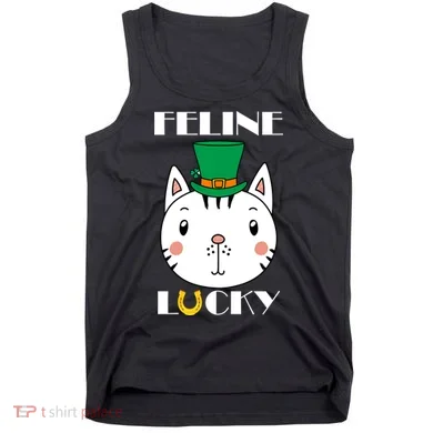 Feline Lucky Cat St Patricks Day Tank Top