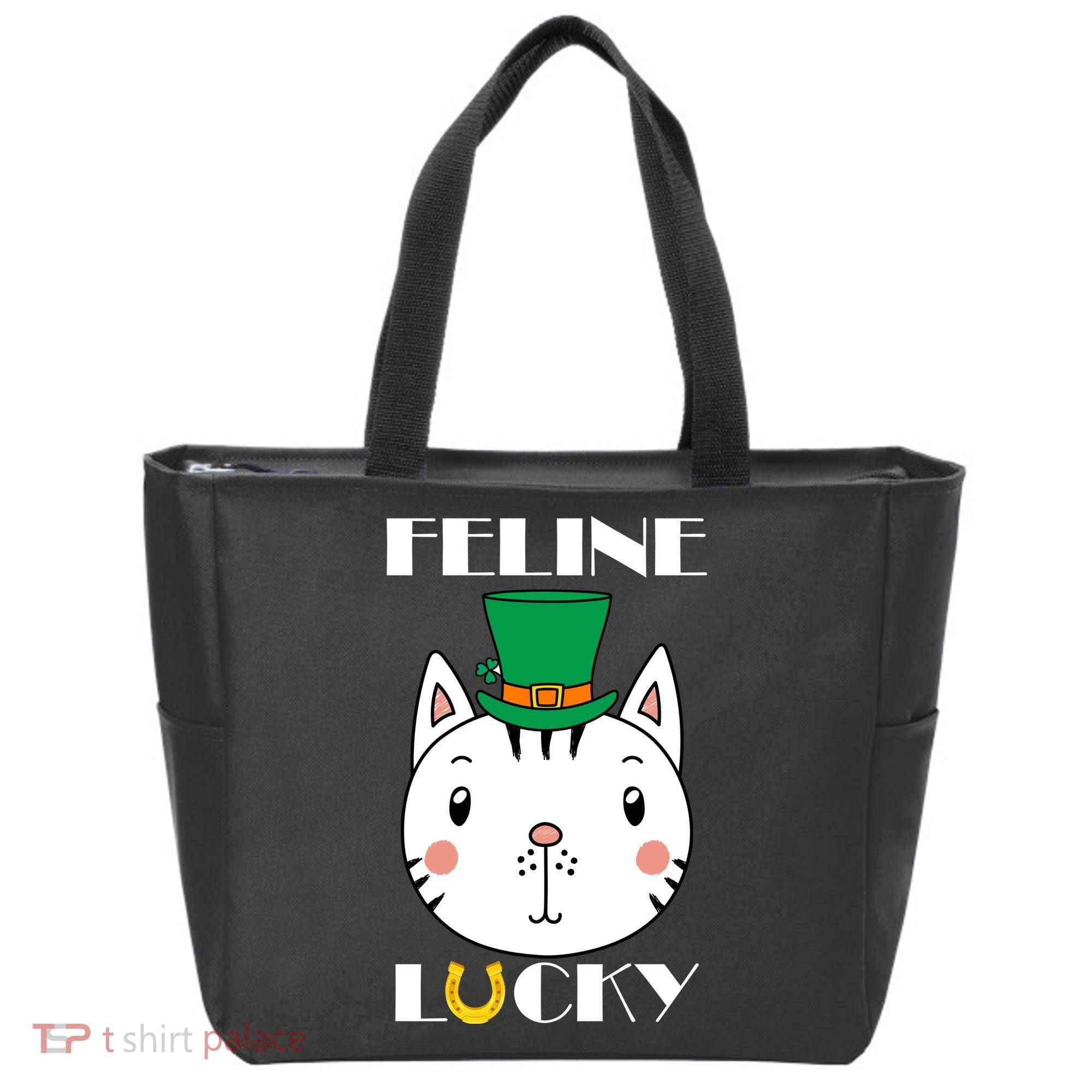 Feline Lucky Cat St Patricks Day Tote Bag