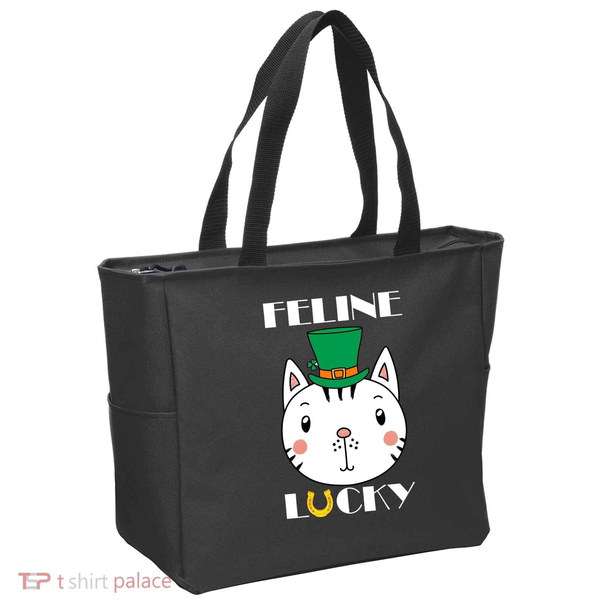 Feline Lucky Cat St Patricks Day Tote Bag