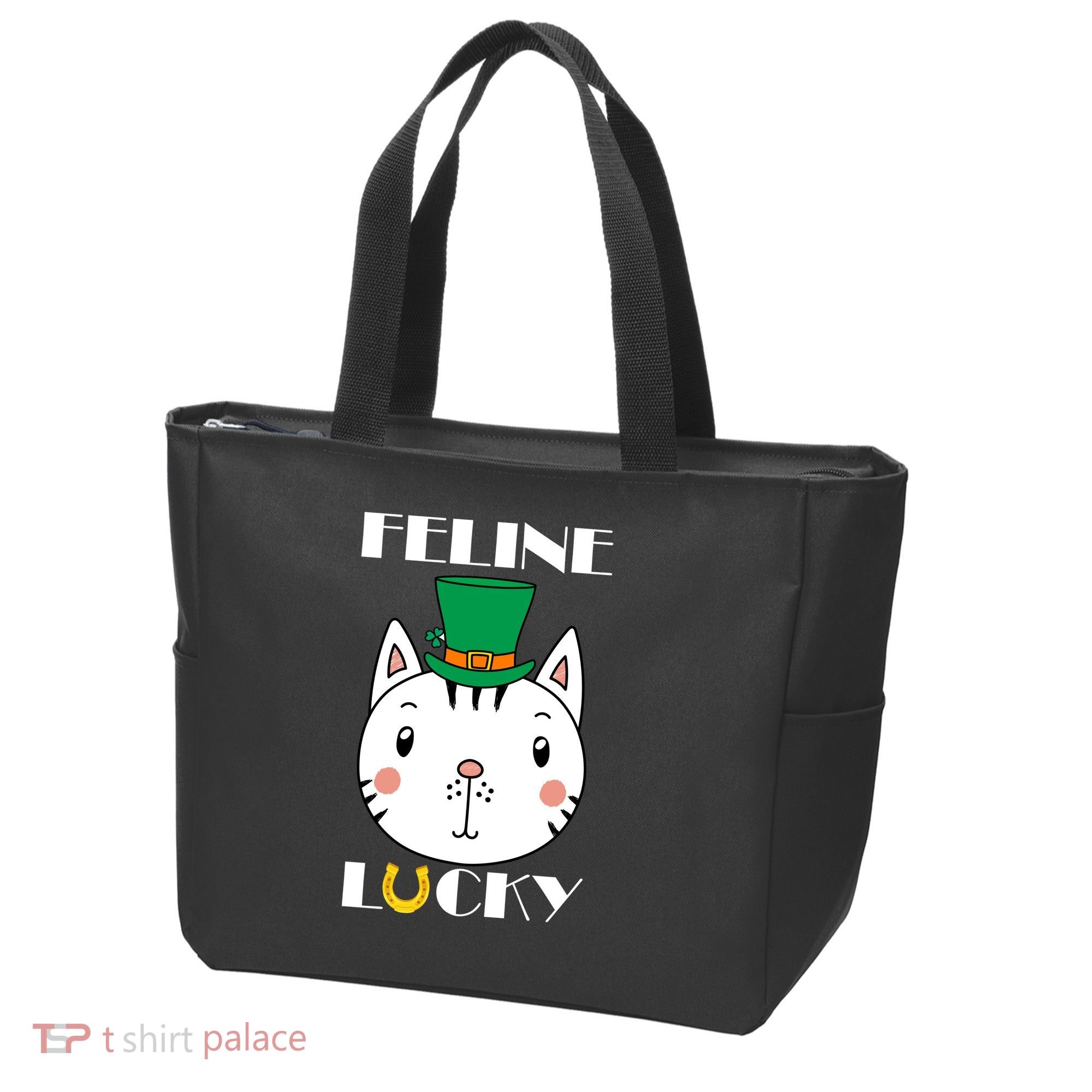 Feline Lucky Cat St Patricks Day Tote Bag