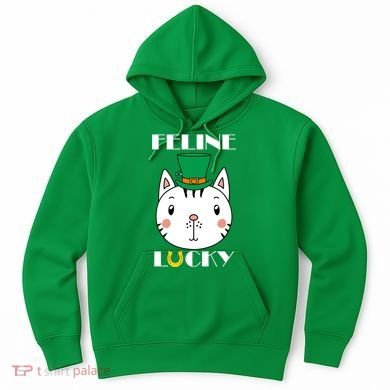 Feline Lucky Cat St Patricks Day Hoodie