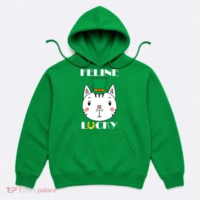 Feline Lucky Cat St Patricks Day Hoodie