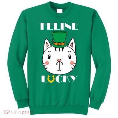 Feline Lucky Cat St Patricks Day Sweatshirt