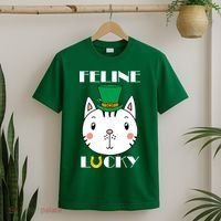 Feline Lucky Cat St Patricks Day T-Shirt thumb 2