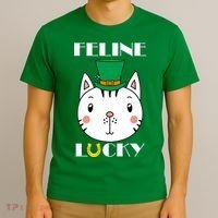Feline Lucky Cat St Patricks Day T-Shirt thumb 3