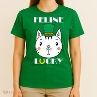 Feline Lucky Cat St Patricks Day T-Shirt thumb 4