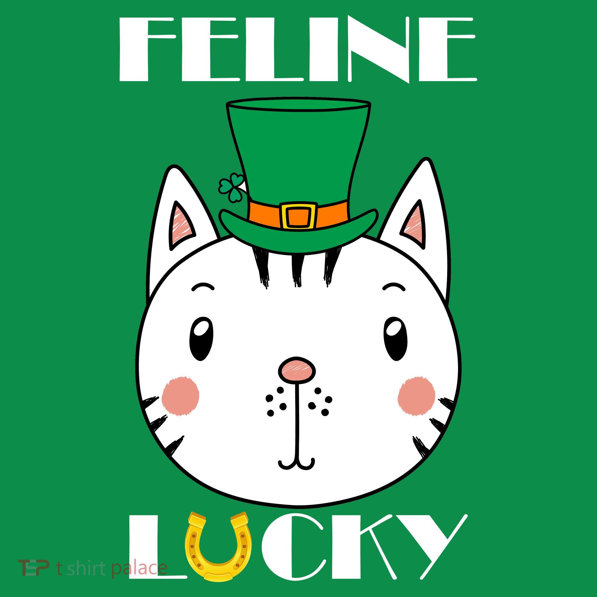 Feline Lucky Cat St Patricks Day Coaster