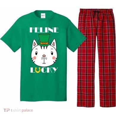Feline Lucky Cat St Patricks Day Pajama Set