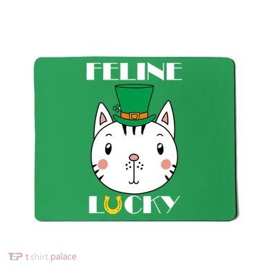 Feline Lucky Cat St Patricks Day Mousepad