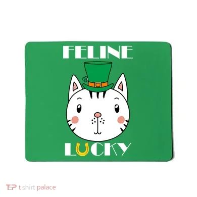 Feline Lucky Cat St Patricks Day Mousepad