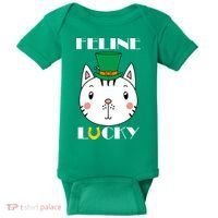 Feline Lucky Cat St Patricks Day Baby Bodysuit thumb 0