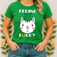 Feline Lucky Cat St Patricks Day Women's T-Shirt thumb 2