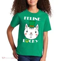 Feline Lucky Cat St Patricks Day Kids T-Shirt thumb 2