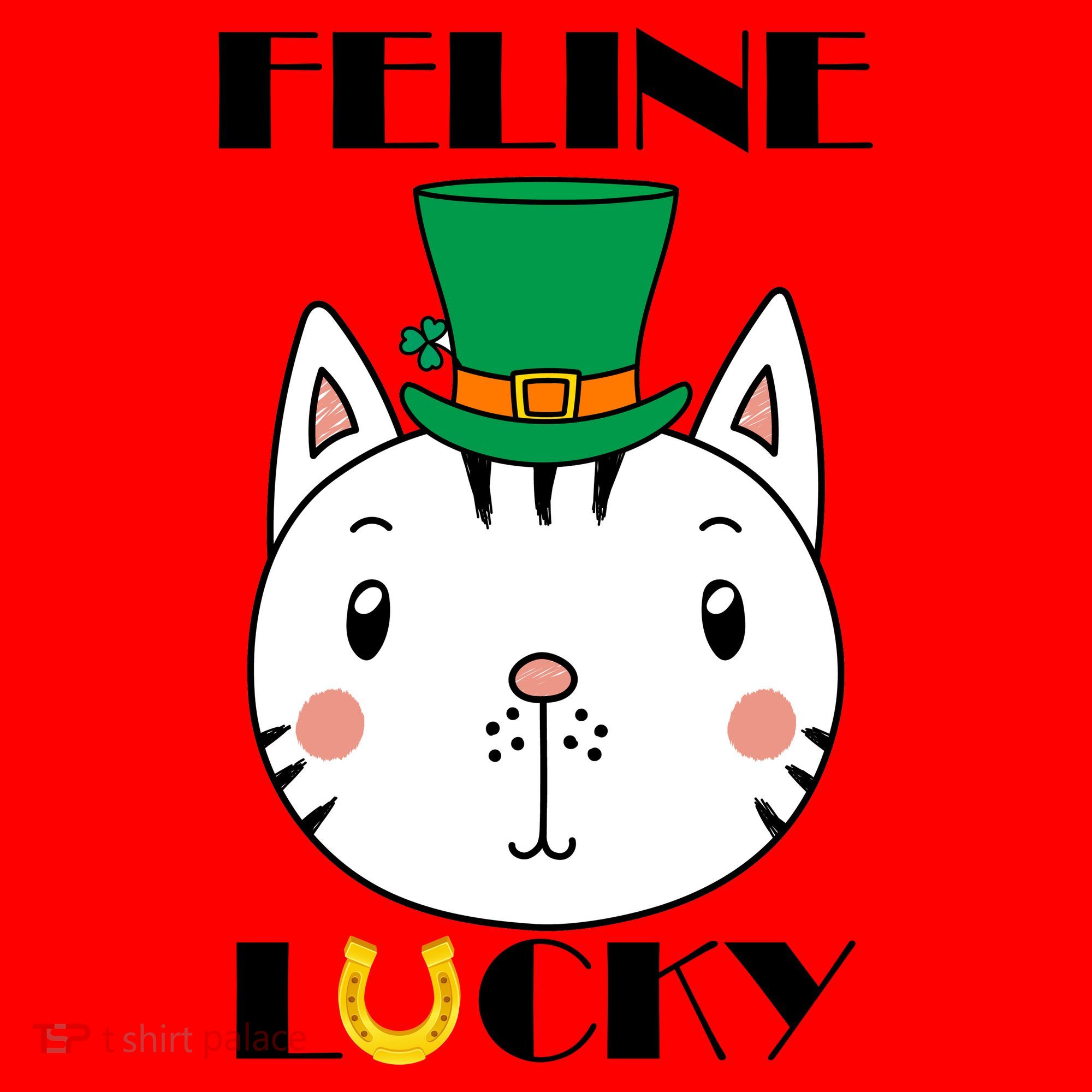 Feline Lucky Cat St Patricks Day Santa Hat