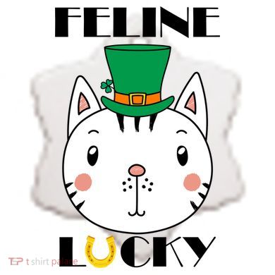 Feline Lucky Cat St Patricks Day Ceramic Ornament