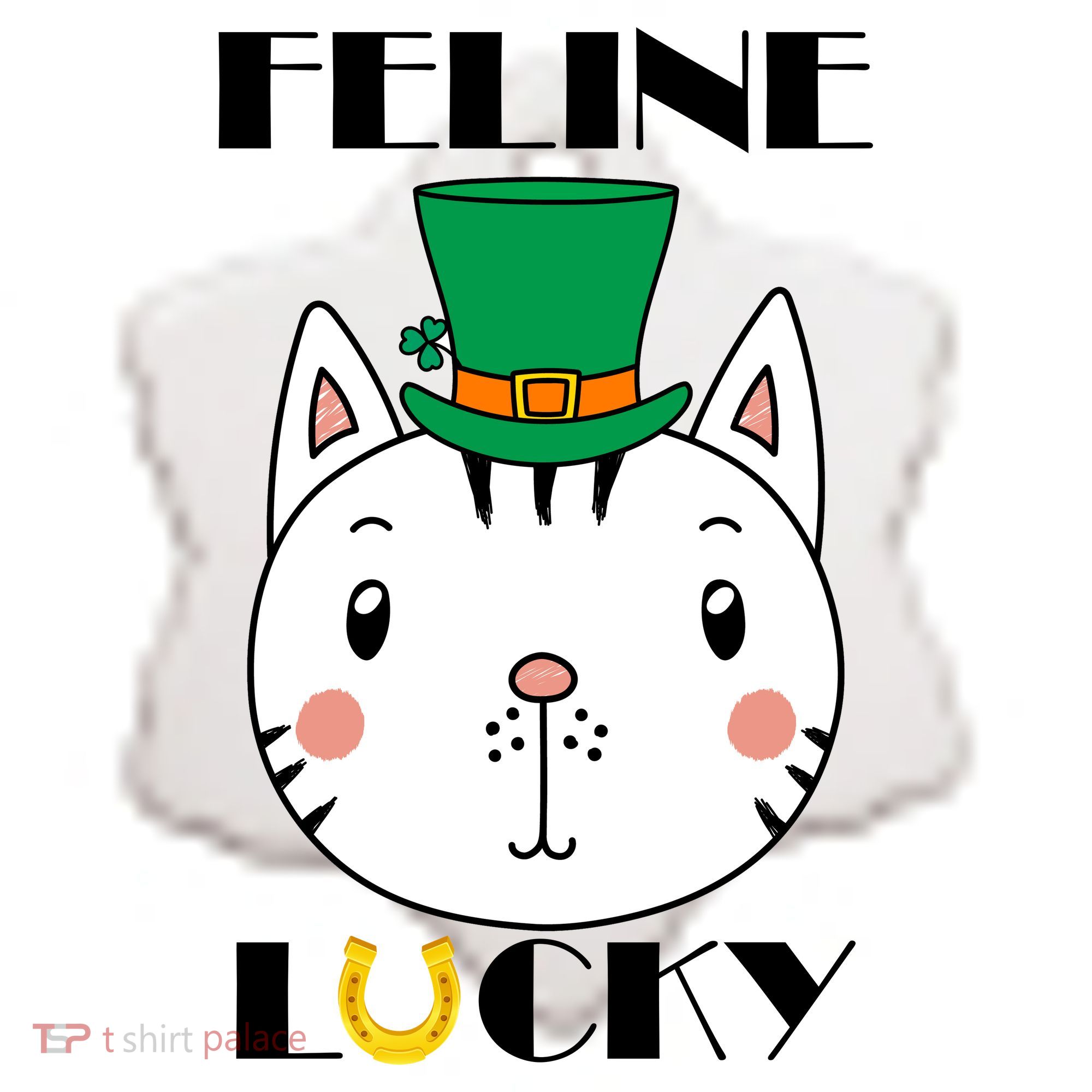 Feline Lucky Cat St Patricks Day Ceramic Ornament