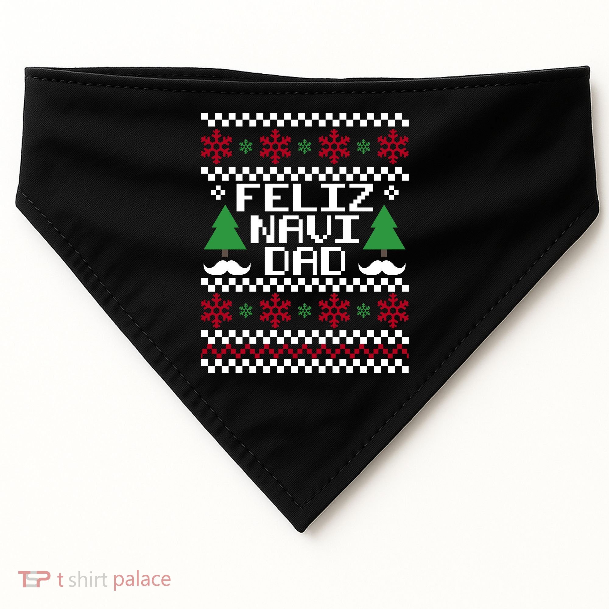 Feliz Navi DAD Ugly Christmas USA-Made Doggie Bandana