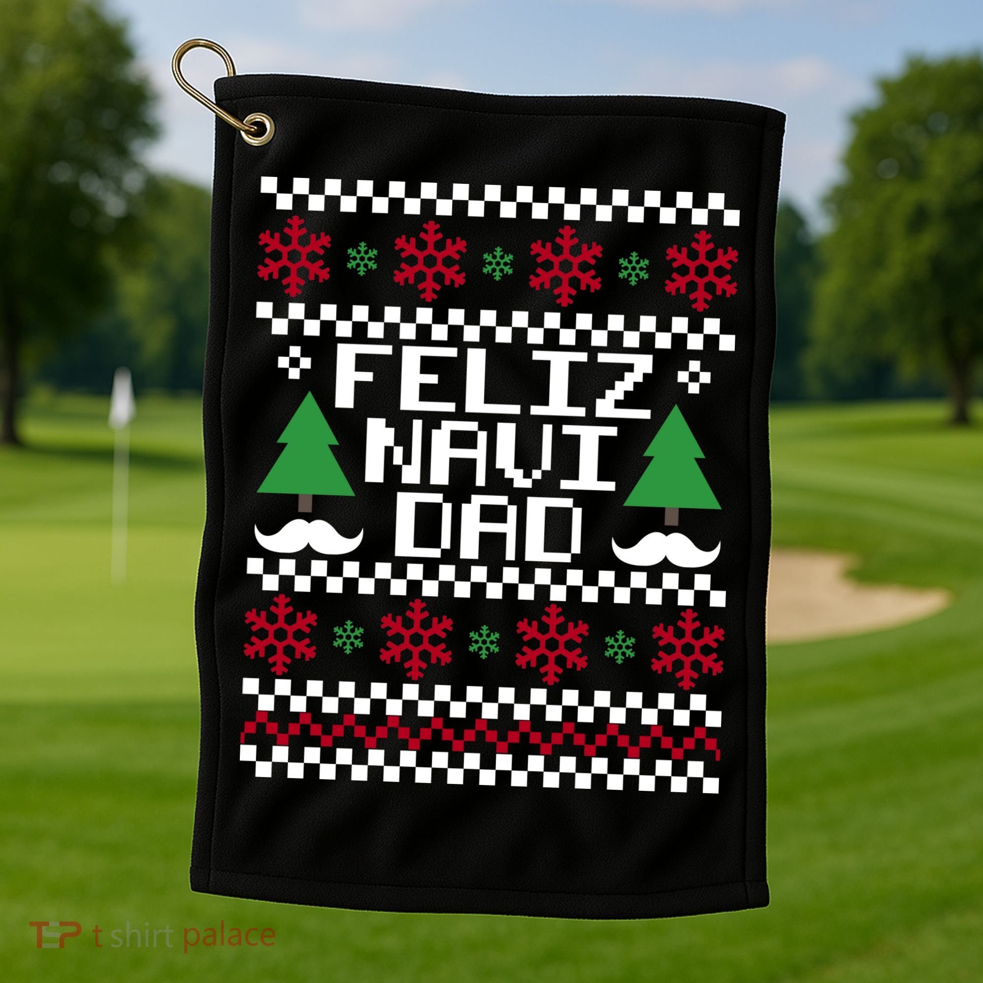 Feliz Navi DAD Ugly Christmas Golf Towel