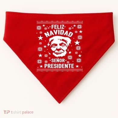 Feliz Navidad Senor President Donald Trump USA-Made Doggie Bandana