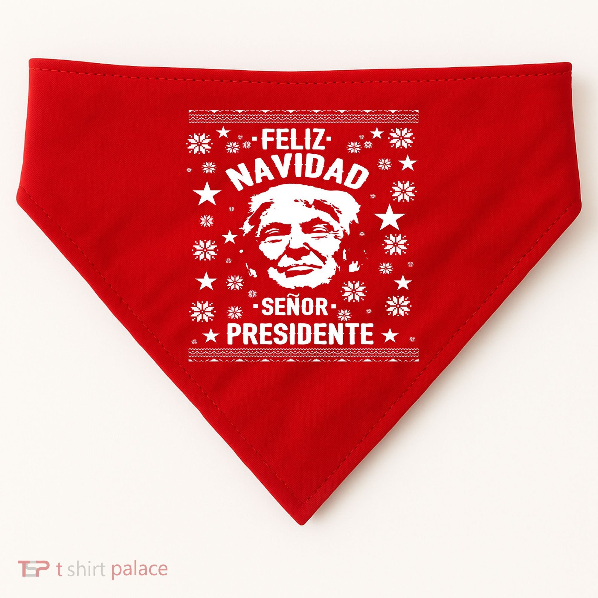 Feliz Navidad Senor President Donald Trump USA-Made Doggie Bandana