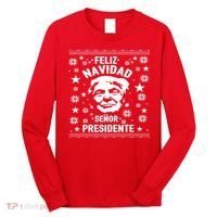 Feliz Navidad Senor President Donald Trump Long Sleeve Shirt thumb 0