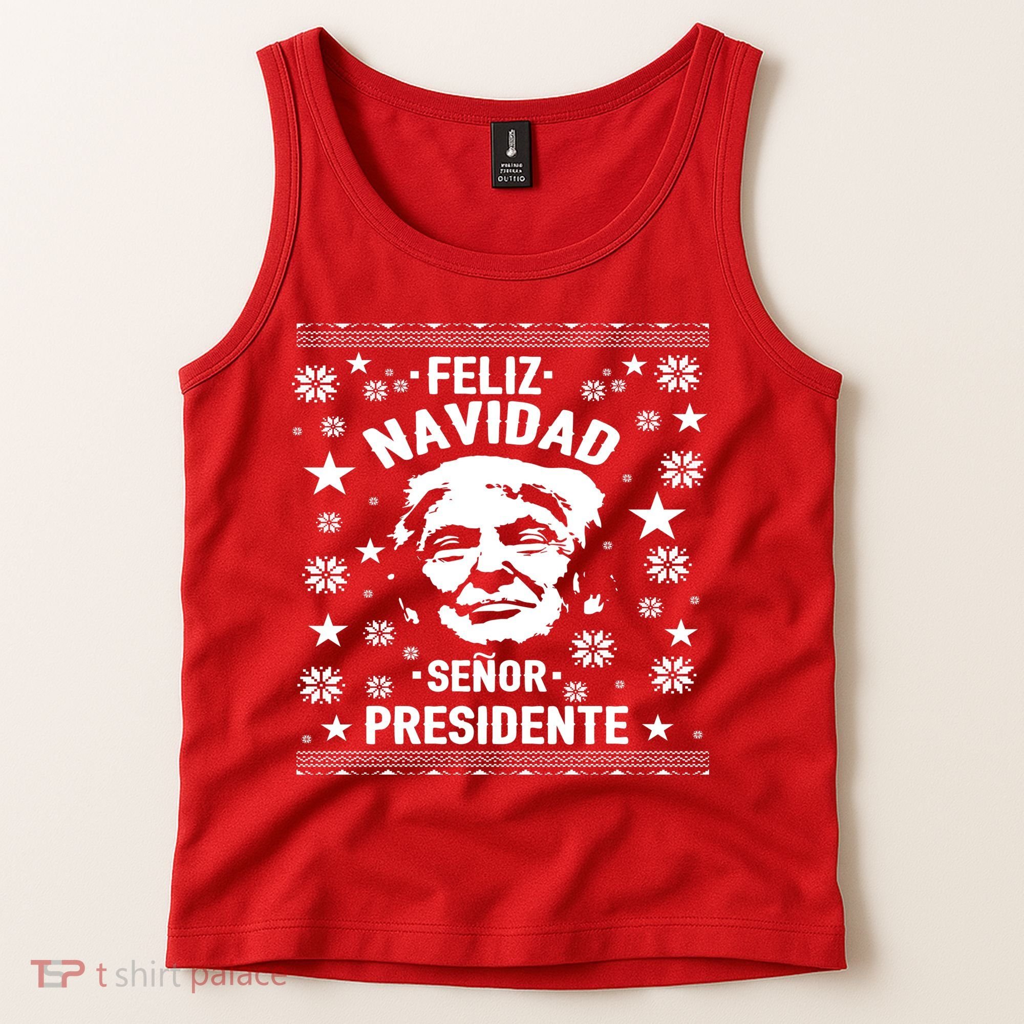 Feliz Navidad Senor President Donald Trump Tank Top