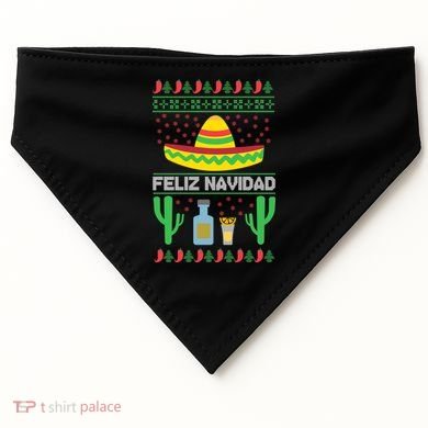 Feliz Navidad Ugly Christmas USA-Made Doggie Bandana