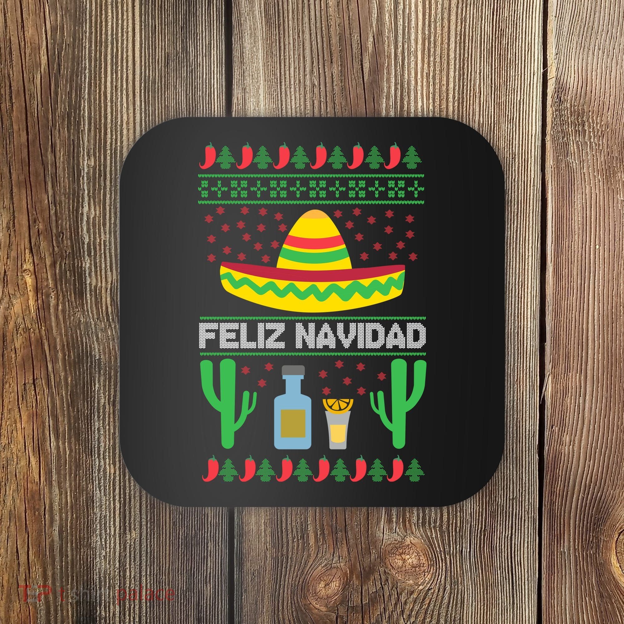 Feliz Navidad Ugly Christmas Coaster