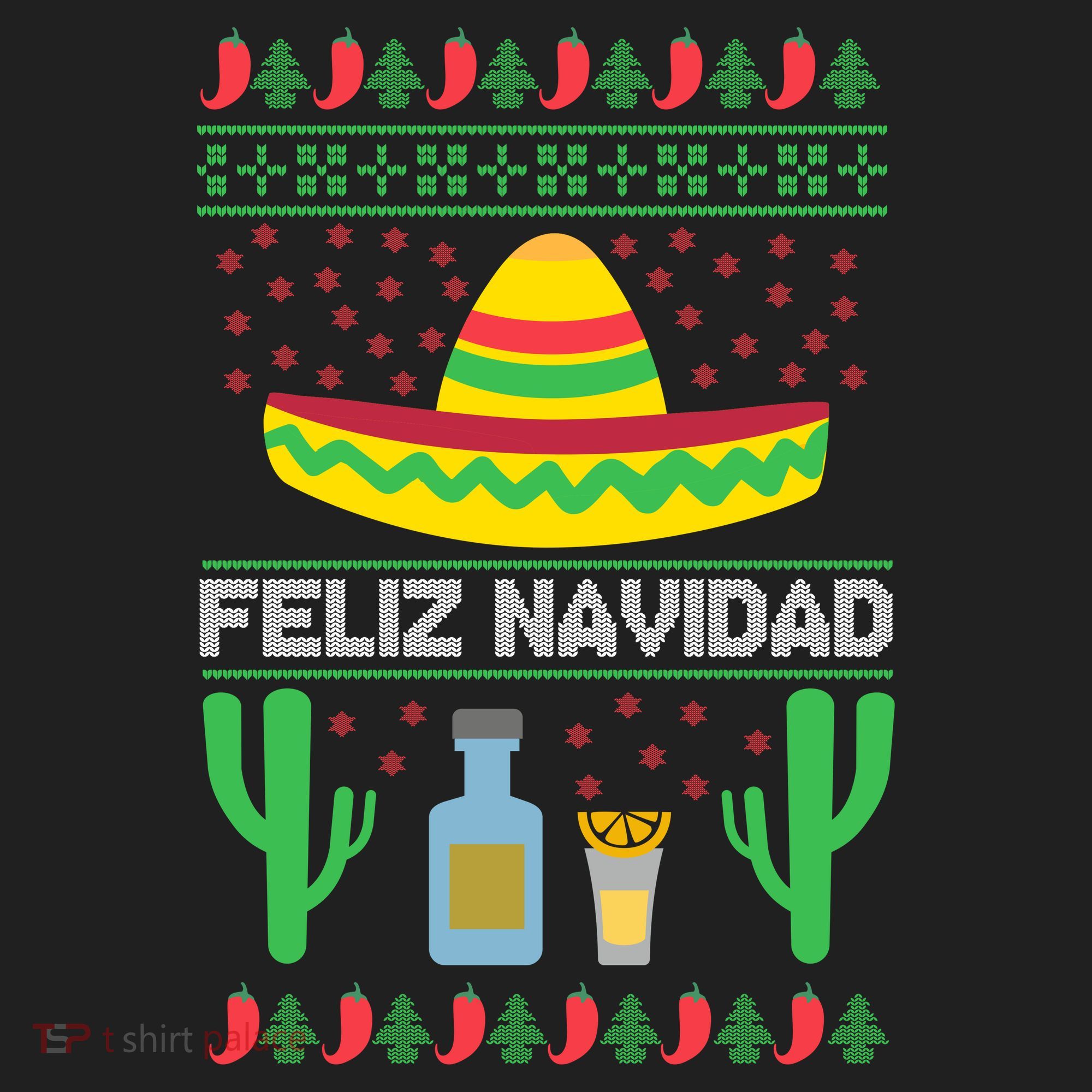 Feliz Navidad Ugly Christmas Golf Towel