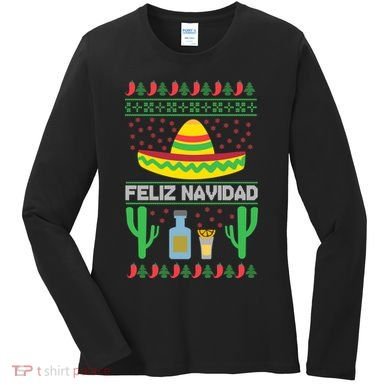 Feliz Navidad Ugly Christmas Women's Long Sleeve Shirt