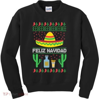 Feliz Navidad Ugly Christmas Kids Sweatshirt