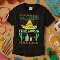 Feliz Navidad Ugly Christmas Kids T-Shirt thumb 3