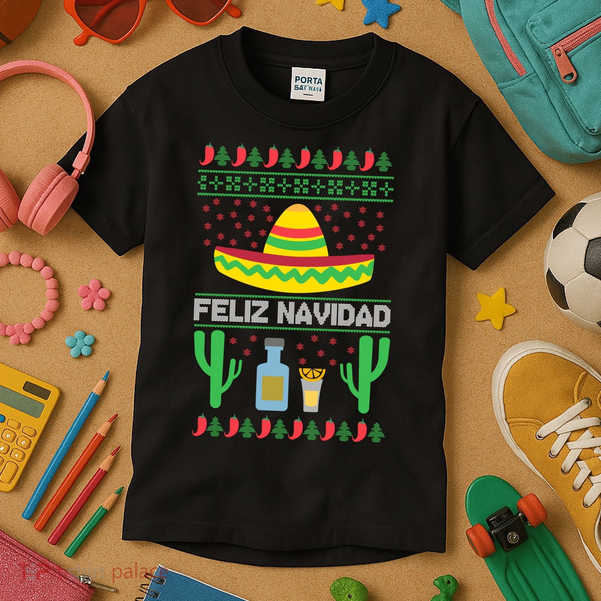 Feliz Navidad Ugly Christmas Kids T-Shirt