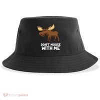 Funny Elk Moose Pun Don't Moose With Me Cute Moose Funny Gift Sustainable Bucket Hat thumb 0