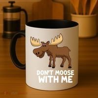Funny Elk Moose Pun Don't Moose With Me Cute Moose Funny Gift Coffee Mug thumb 4