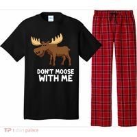Funny Elk Moose Pun Don't Moose With Me Cute Moose Funny Gift Pajama Set thumb 0