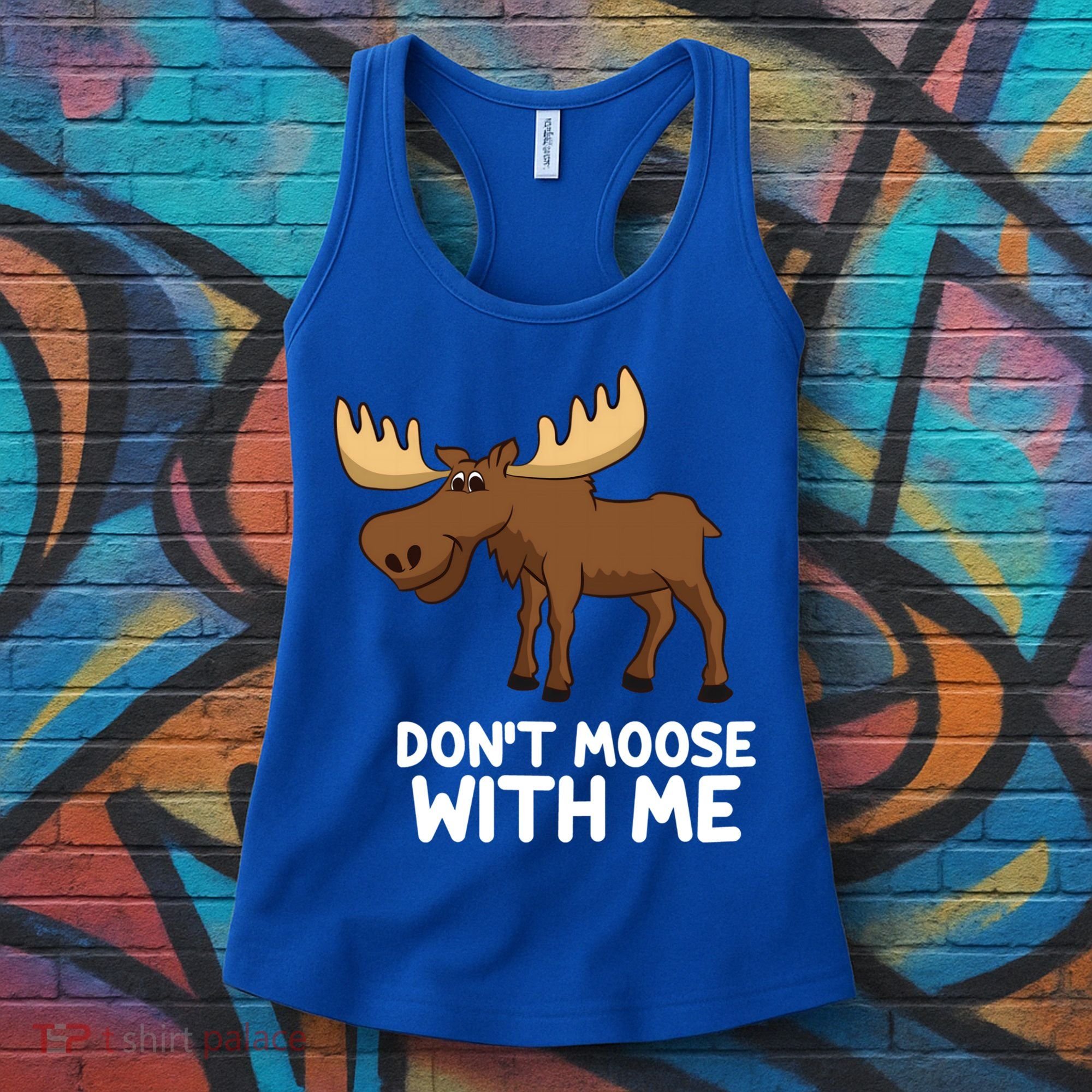 Funny Elk Moose Pun Don't Moose With Me Cute Moose Funny Gift Women's Tank Top