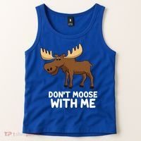 Funny Elk Moose Pun Don't Moose With Me Cute Moose Funny Gift Tank Top thumb 2