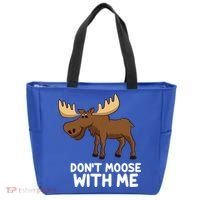 Funny Elk Moose Pun Don't Moose With Me Cute Moose Funny Gift Tote Bag thumb 0