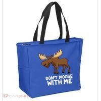 Funny Elk Moose Pun Don't Moose With Me Cute Moose Funny Gift Tote Bag thumb 2