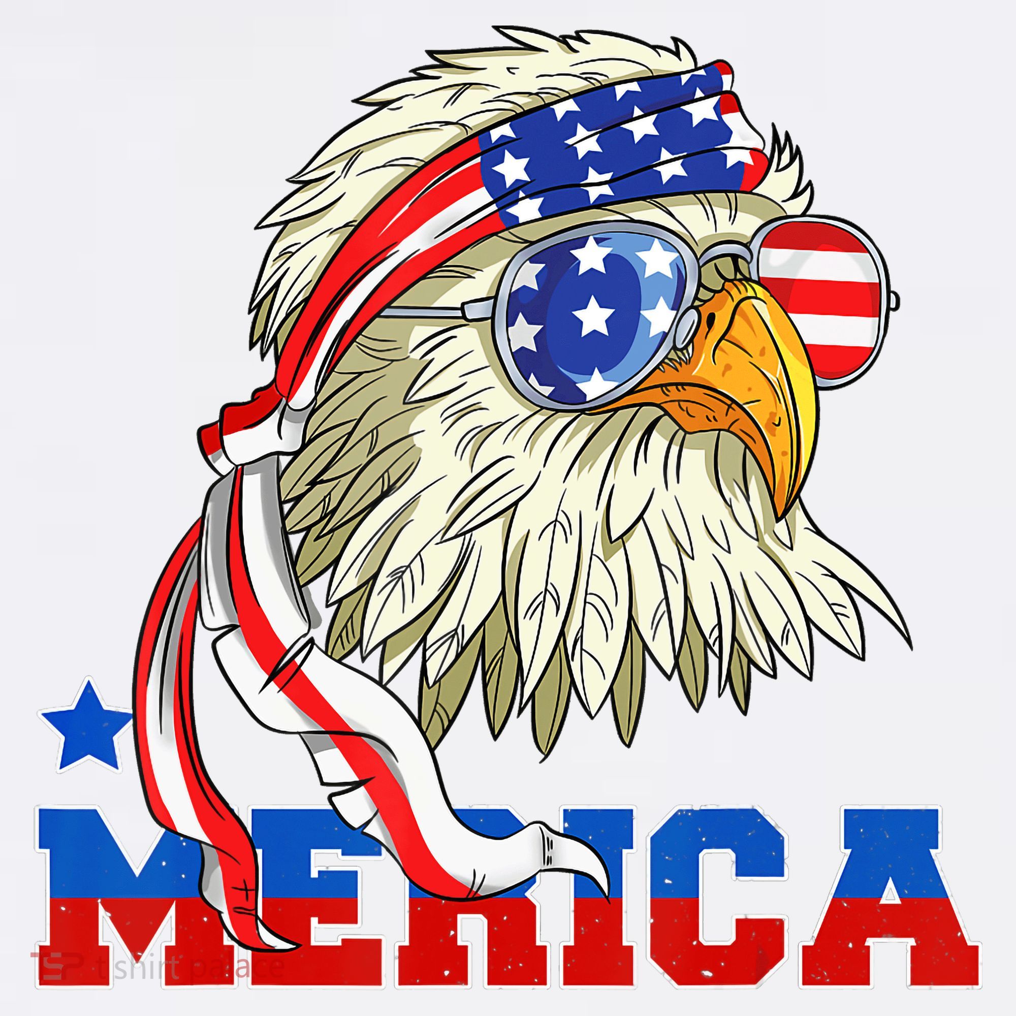 Funny Eagle Mullet Sunglasses Merica 4th Of July USA American Flag Hoodie