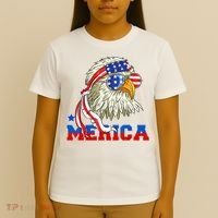 Funny Eagle Mullet Sunglasses Merica 4th Of July USA American Flag T-Shirt thumb 4