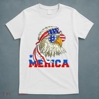 Funny Eagle Mullet Sunglasses Merica 4th Of July USA American Flag T-Shirt thumb 5