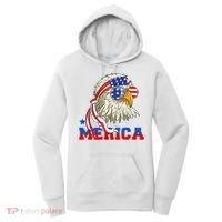Funny Eagle Mullet Sunglasses Merica 4th Of July USA American Flag Women's Hoodie thumb 0